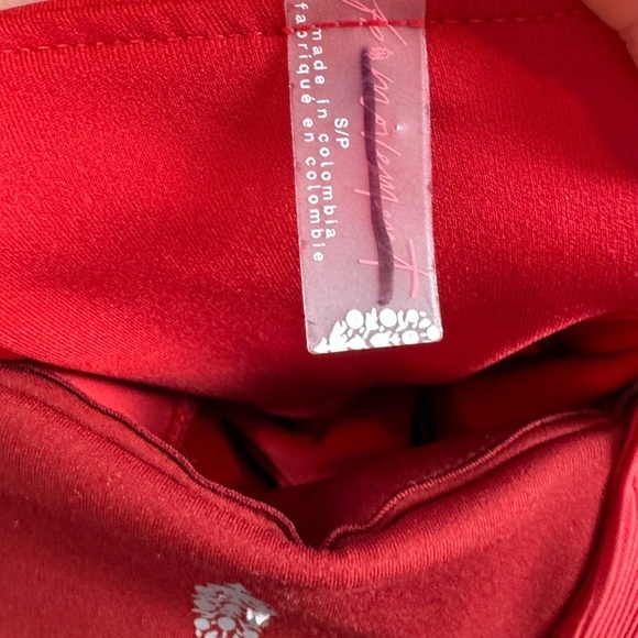 Free‎ People Movement Cut Out Cropped Exercise Jumpsuit in Red Size Small - Picture 8 of 11
